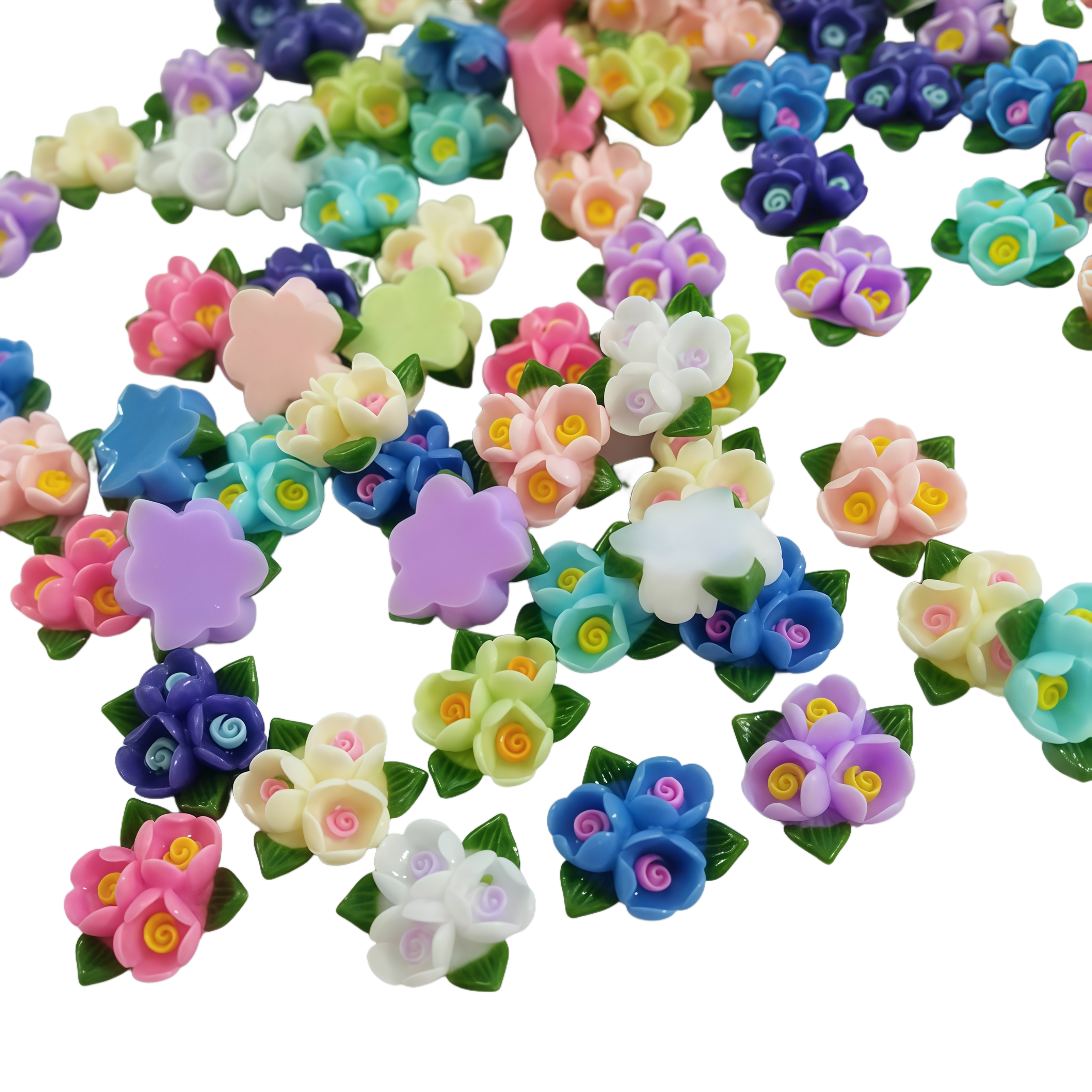 Art Craft Rose - 20/50pcs Mixed Resin Mini Colorful roses