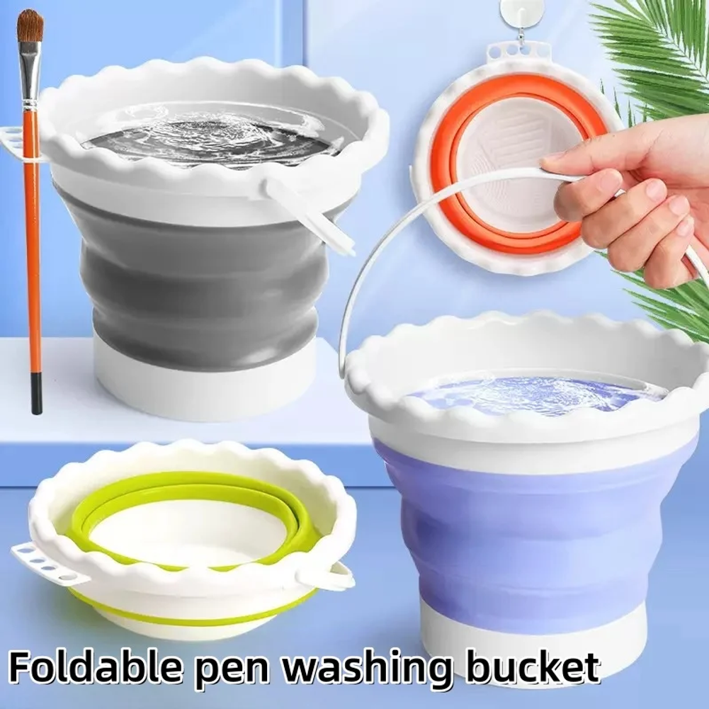 Art & Craft Qatar - Collapsible Foldable Paint Brush Water Bucket