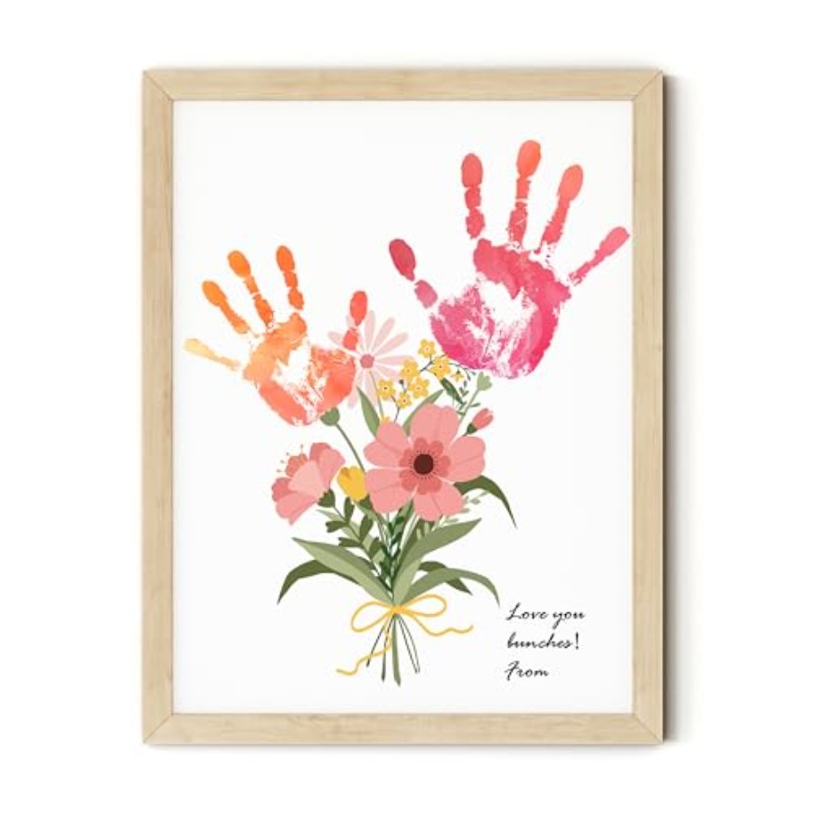 Art & Craft Qatar - Flower Bouquet Handprint Art Craft DIY