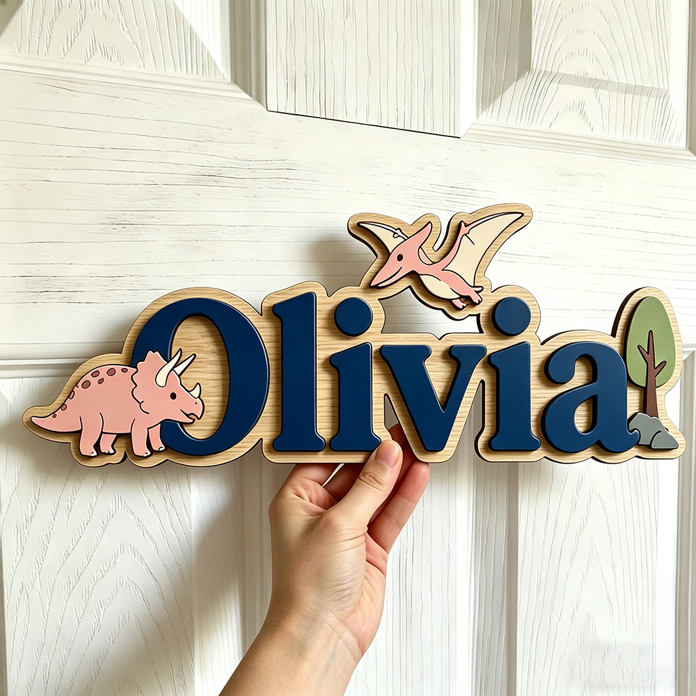 Art Craft Party - Personalized Dinosaur Name Sign for The