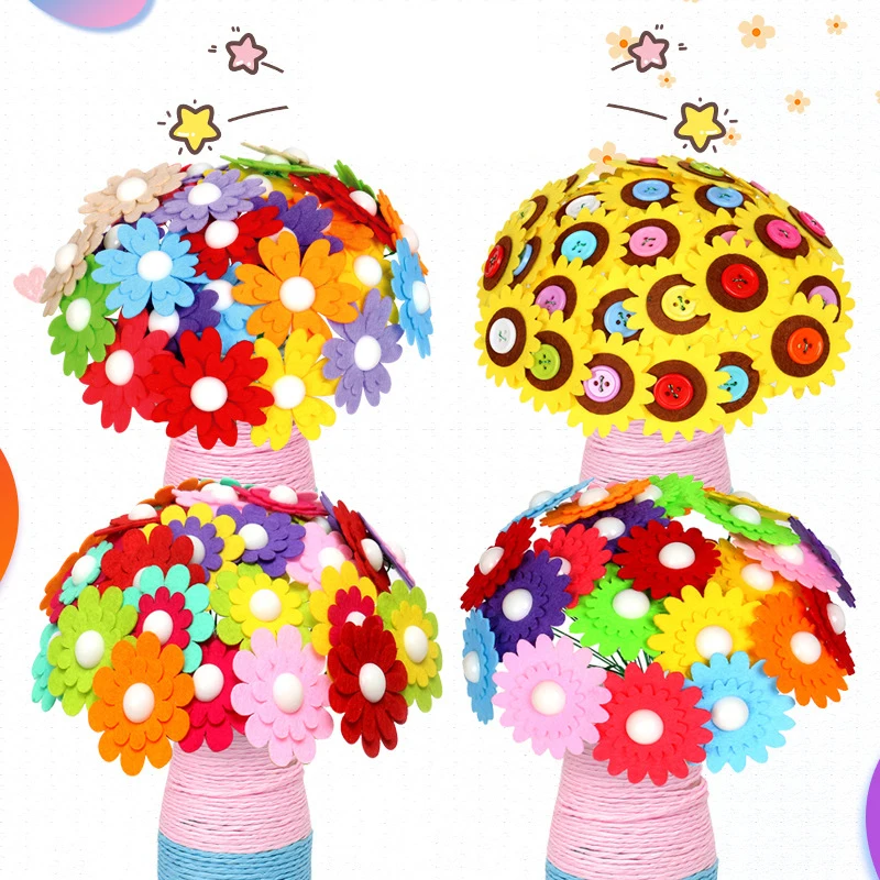 Art Craft 6 Year Old - Flower Craft Kit Bouquet with Buttons