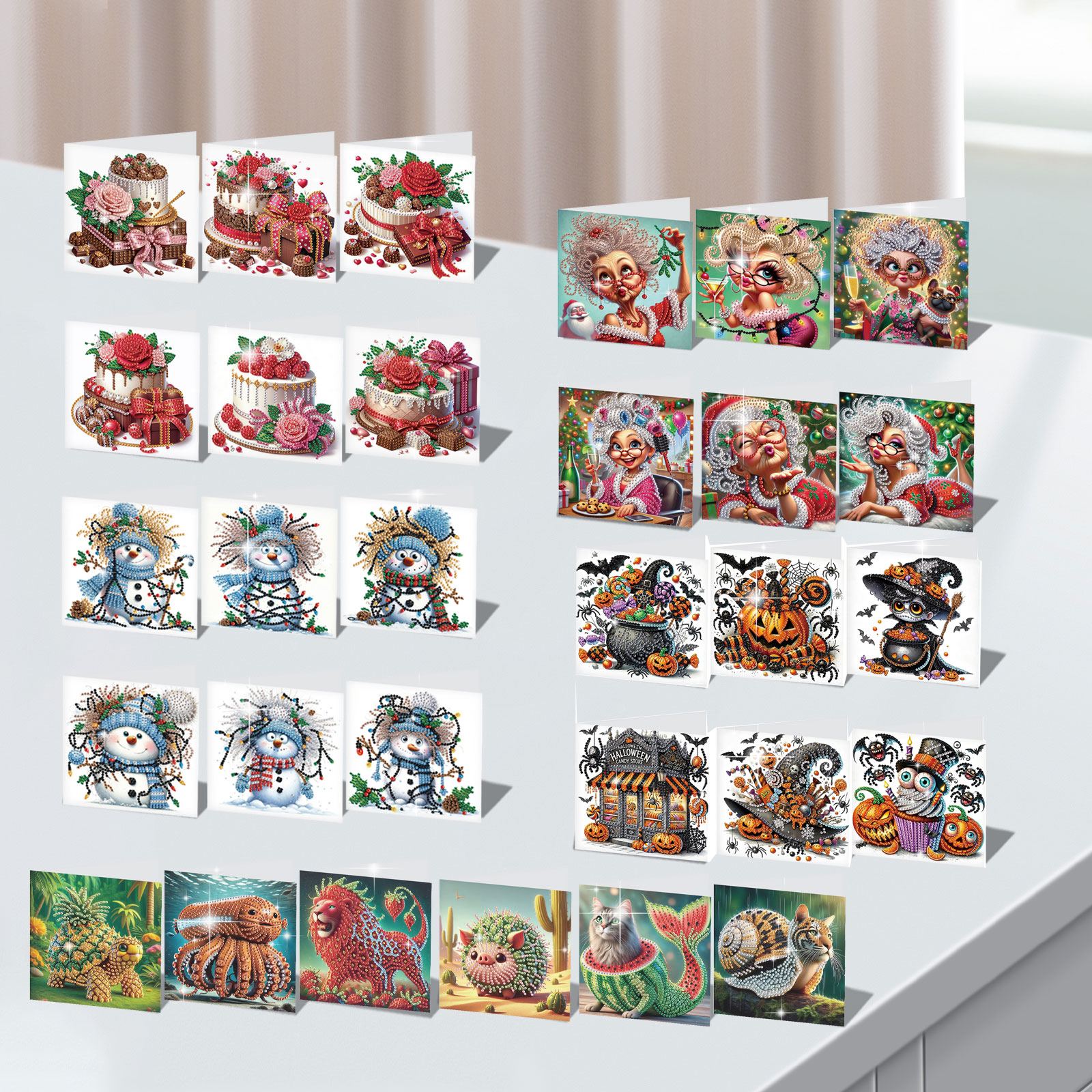 Art Craft Kit - 6Pcs Diamond Art Painting Greeting Cards