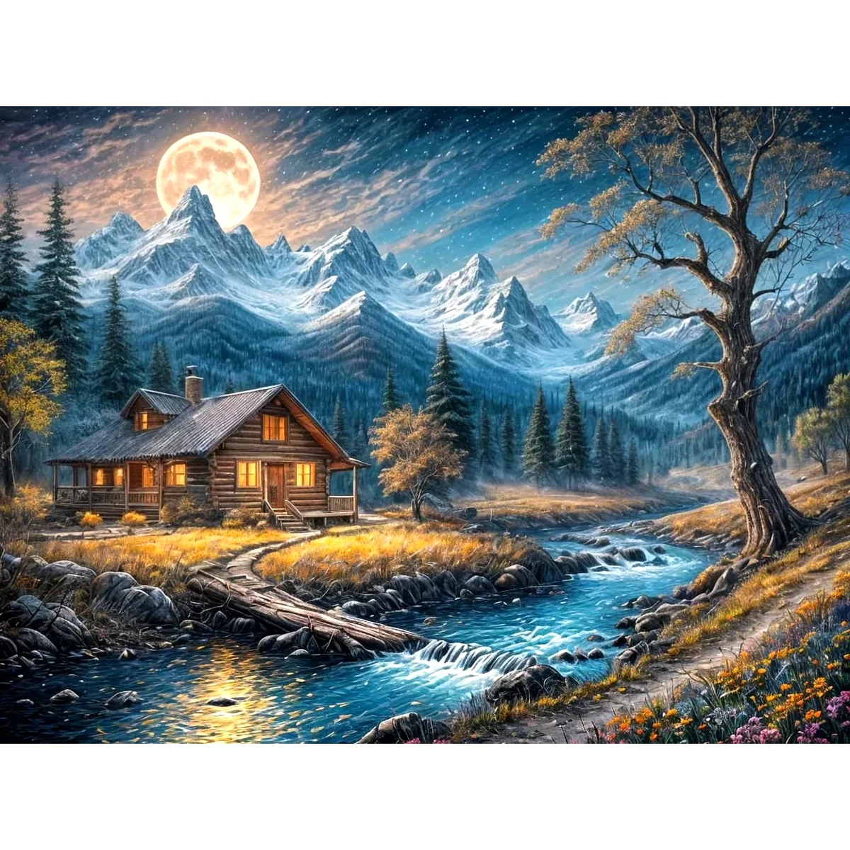Art Craft Night - A small town at night 5D