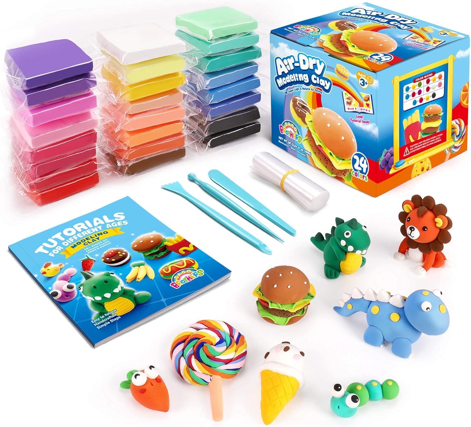 Art Craft Kit - 24 Colors Air Dry Clay Kit