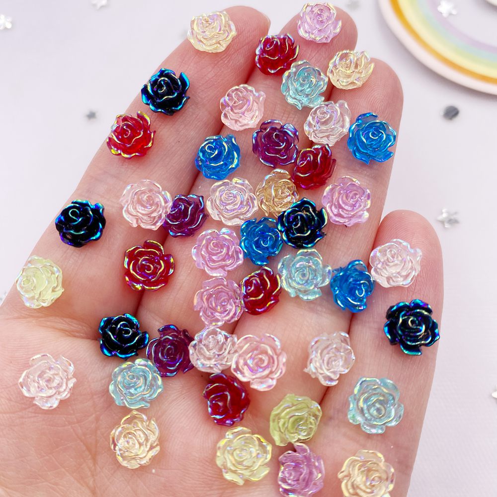 Art Craft Rose - 50Pcs 6mm / 8mm AB Resin