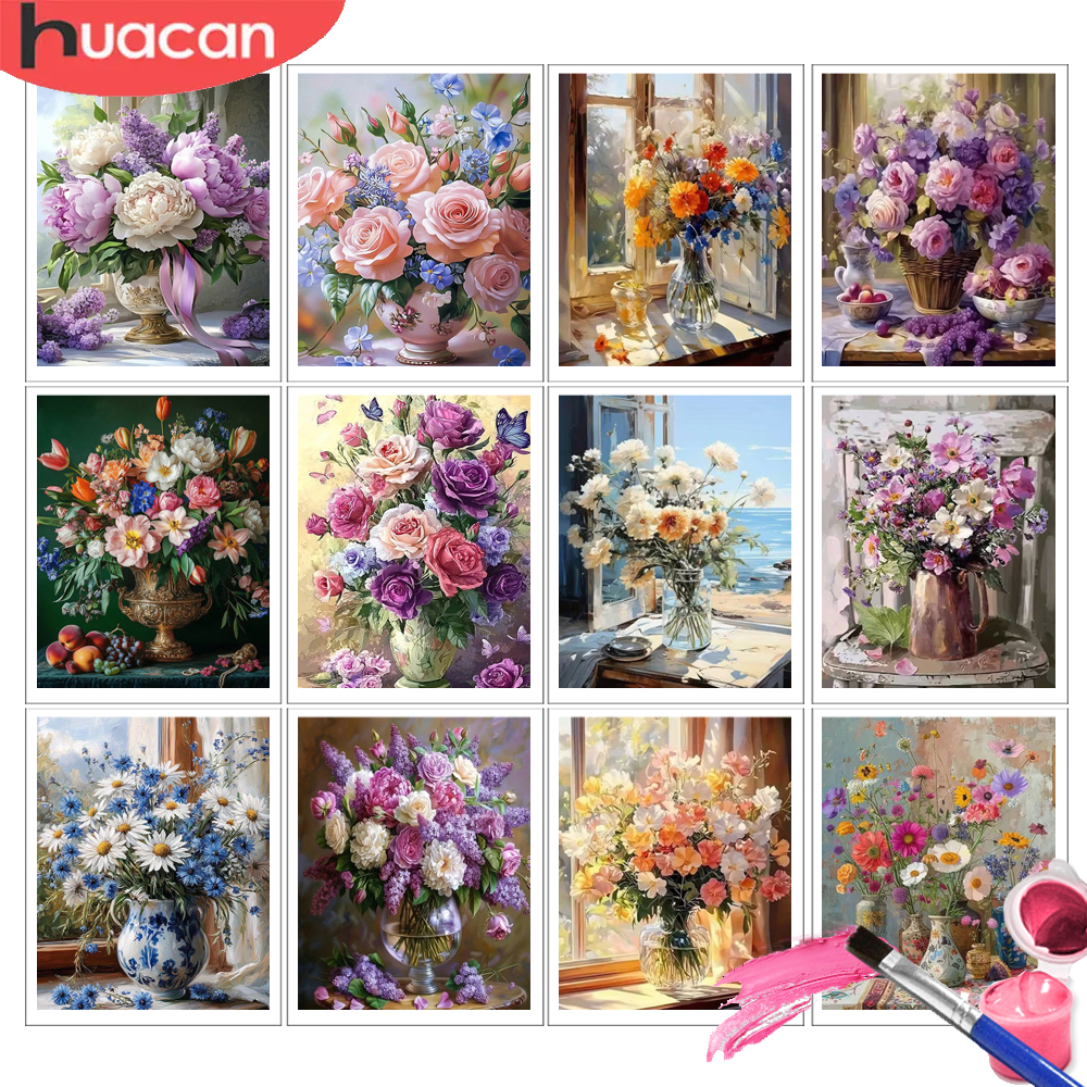 Art Craft Rose - HUACAN Painting By Numbers Adults Rose