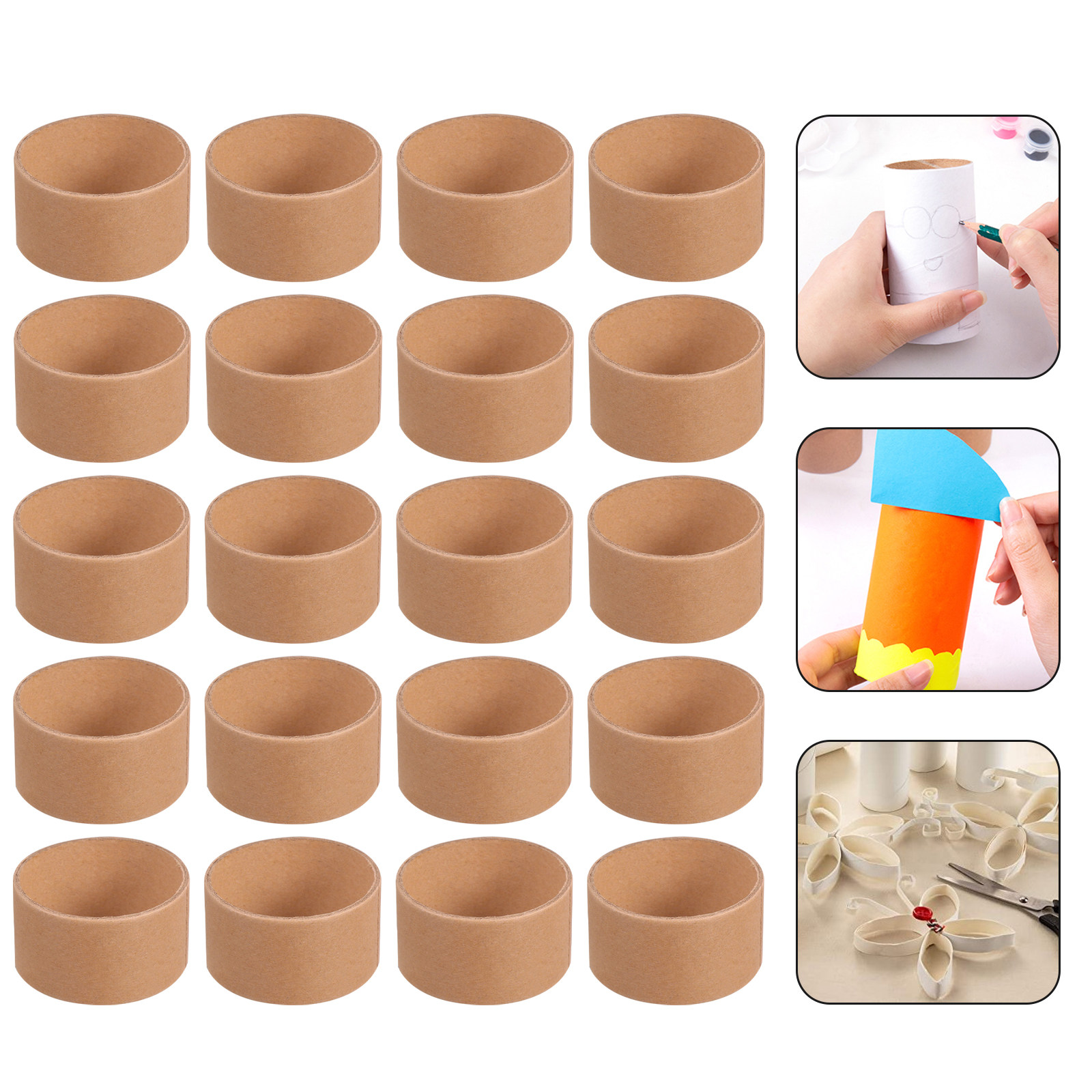 Art Craft With Paper - 20Pcs DIY Craft Paper Rolls Brown