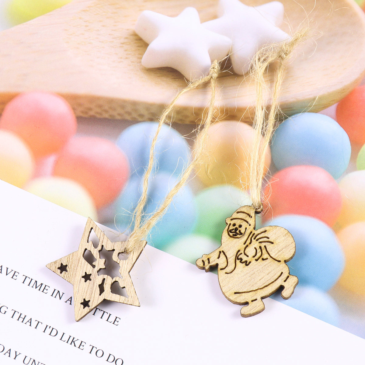 50pcs Cartoon Wooden Pendants  – Art Craft Christmas Ideas Bewertung und Preis