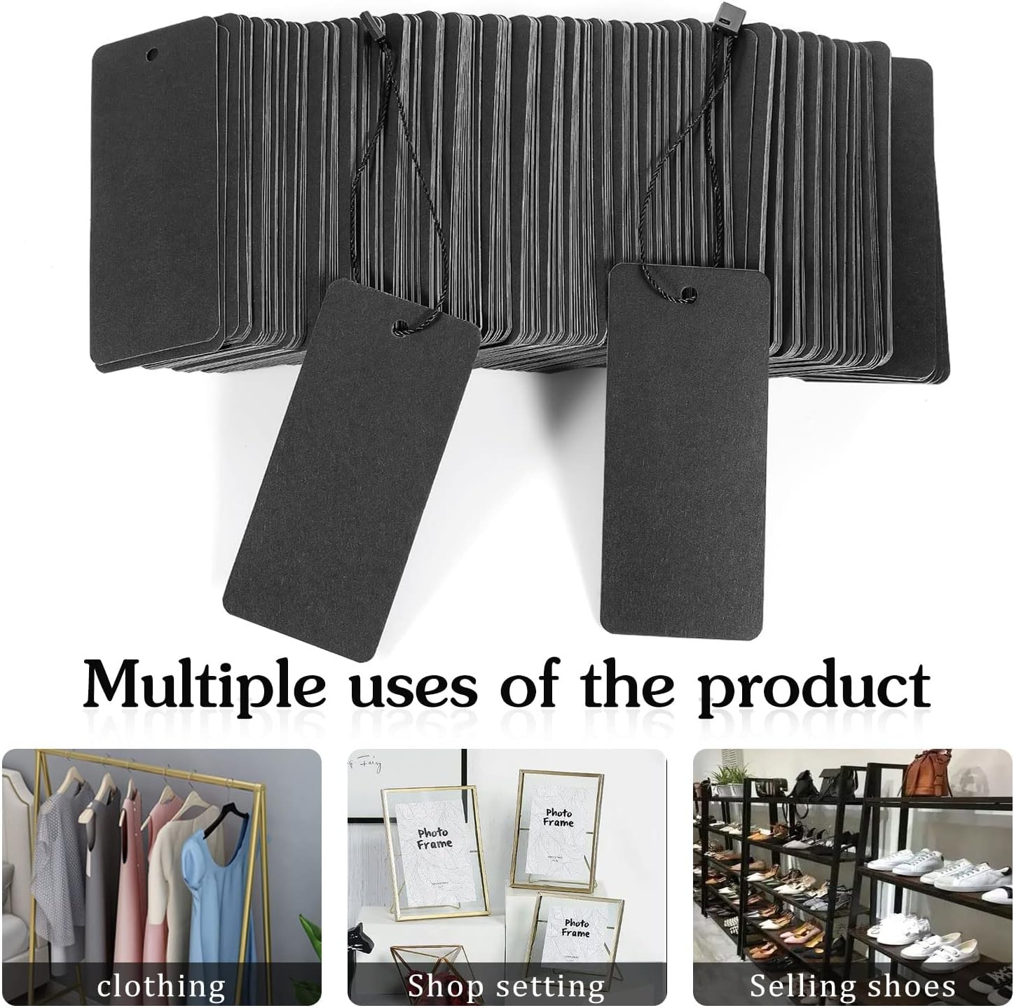 200 Black Paper Clothing Tags  – Art Craft With Paper Bewertung und Preis