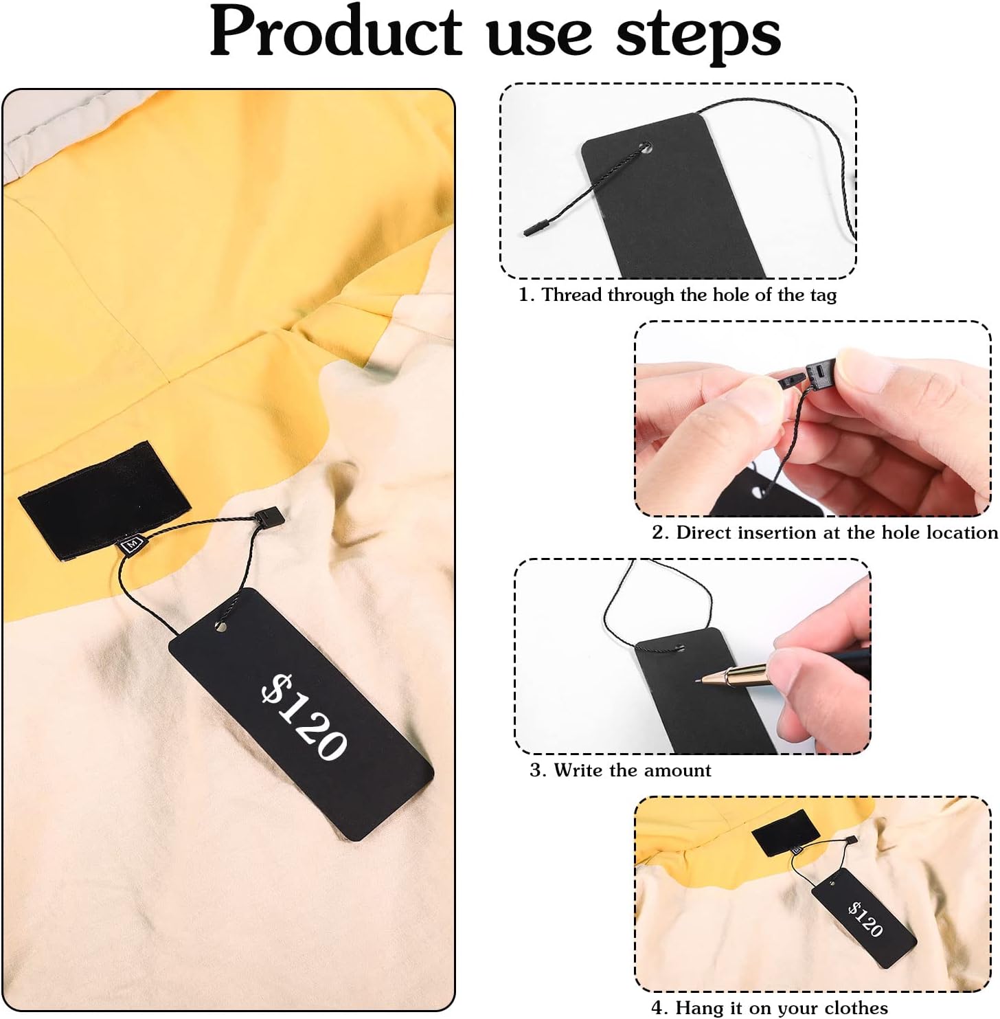 200 Black Paper Clothing Tags  – Art Craft With Paper Bewertung und Preis
