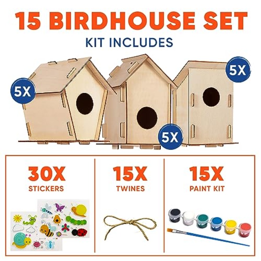 Kit - Unfinished Wood Bird Hou – Art Craft Kit Bewertung und Preis