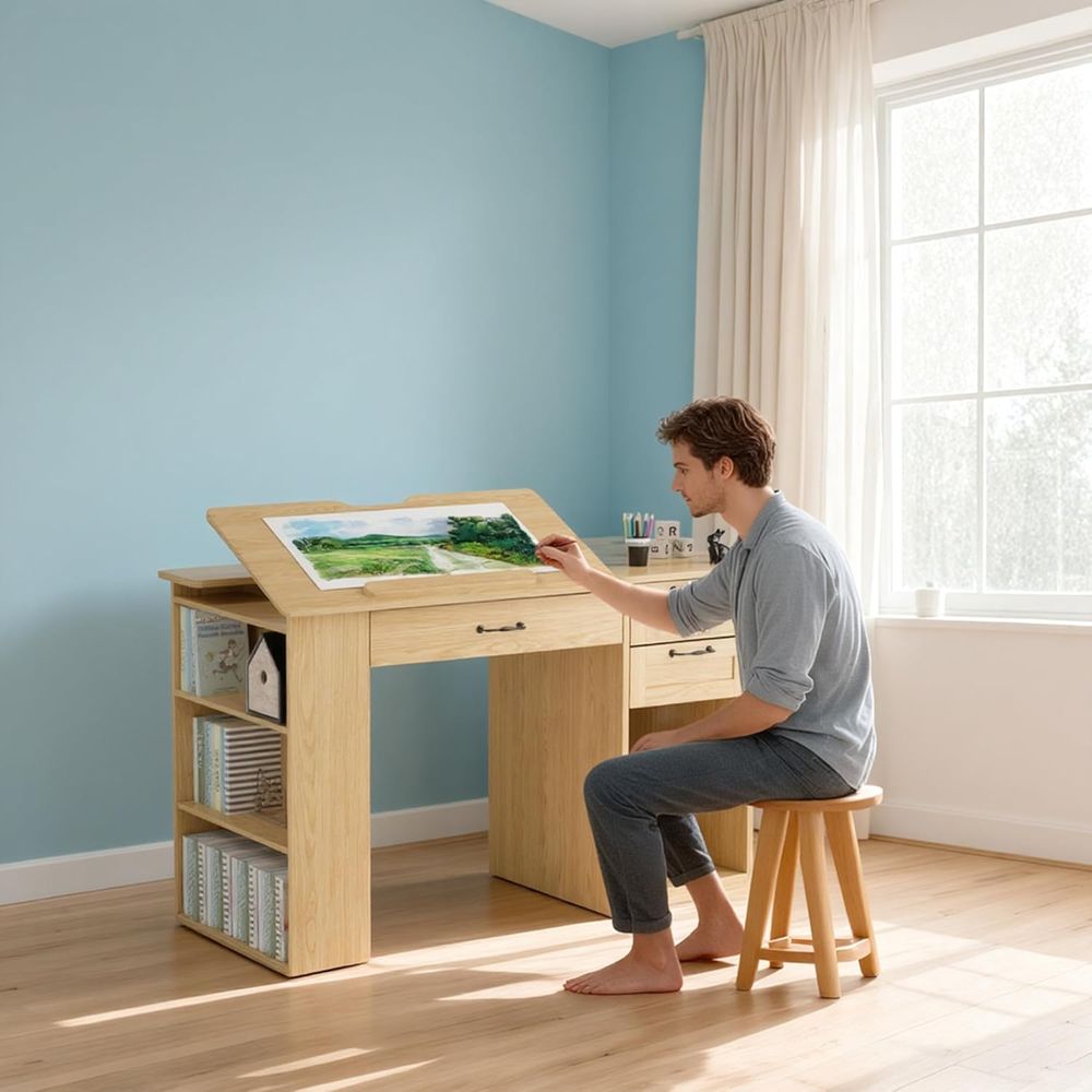 Adjustable Desk with Storage,  – Art & Craft Qatar Bewertung und Preis