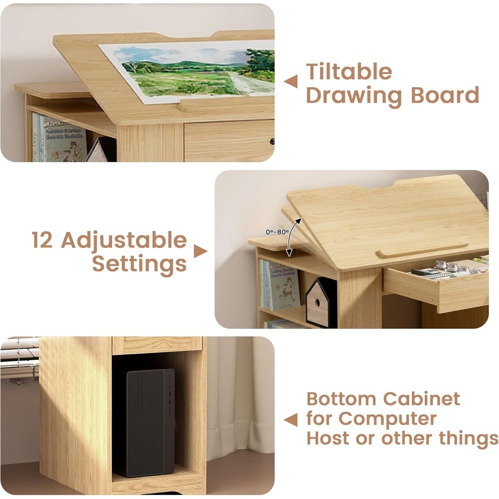 Adjustable Desk with Storage,  – Art & Craft Qatar Bewertung und Preis