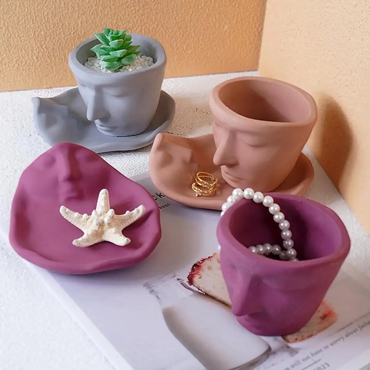 Abstract Face Jar Tray Silicon – Art Craft Cup Bewertung und Preis