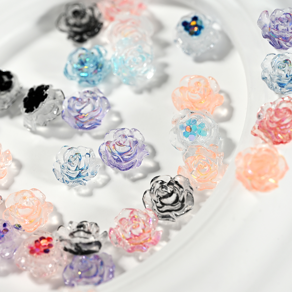 100pcs Resin Glitter Rose Flat – Art Craft Rose Bewertung und Preis