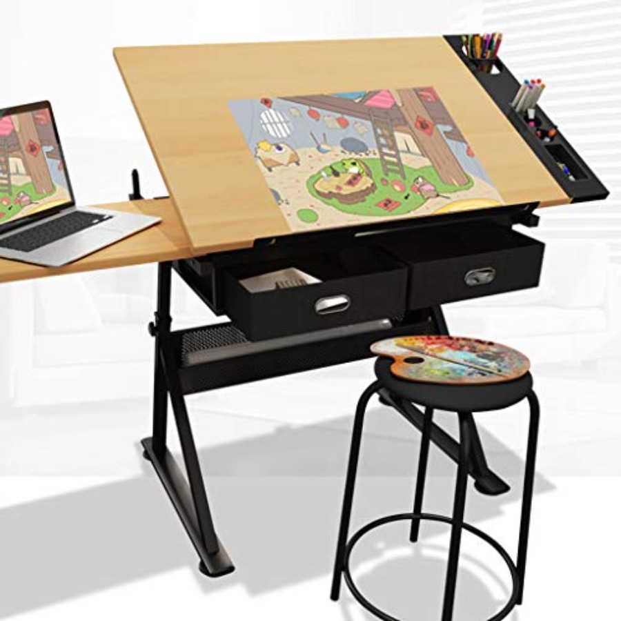 Drafting Table with Storage He – Art & Craft Qatar Bewertung und Preis