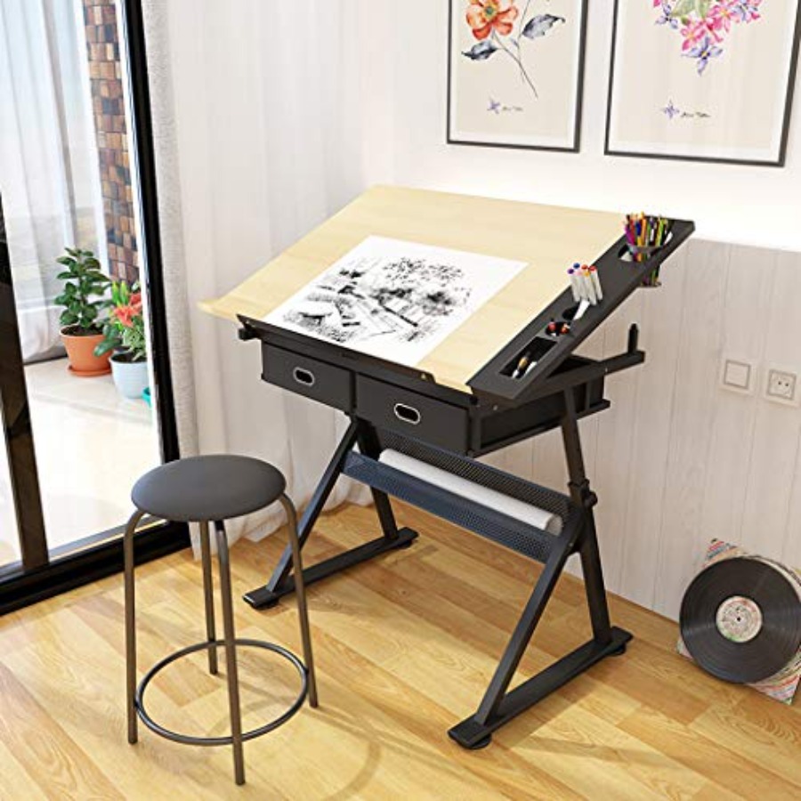 Drafting Table with Storage He – Art & Craft Qatar Bewertung und Preis