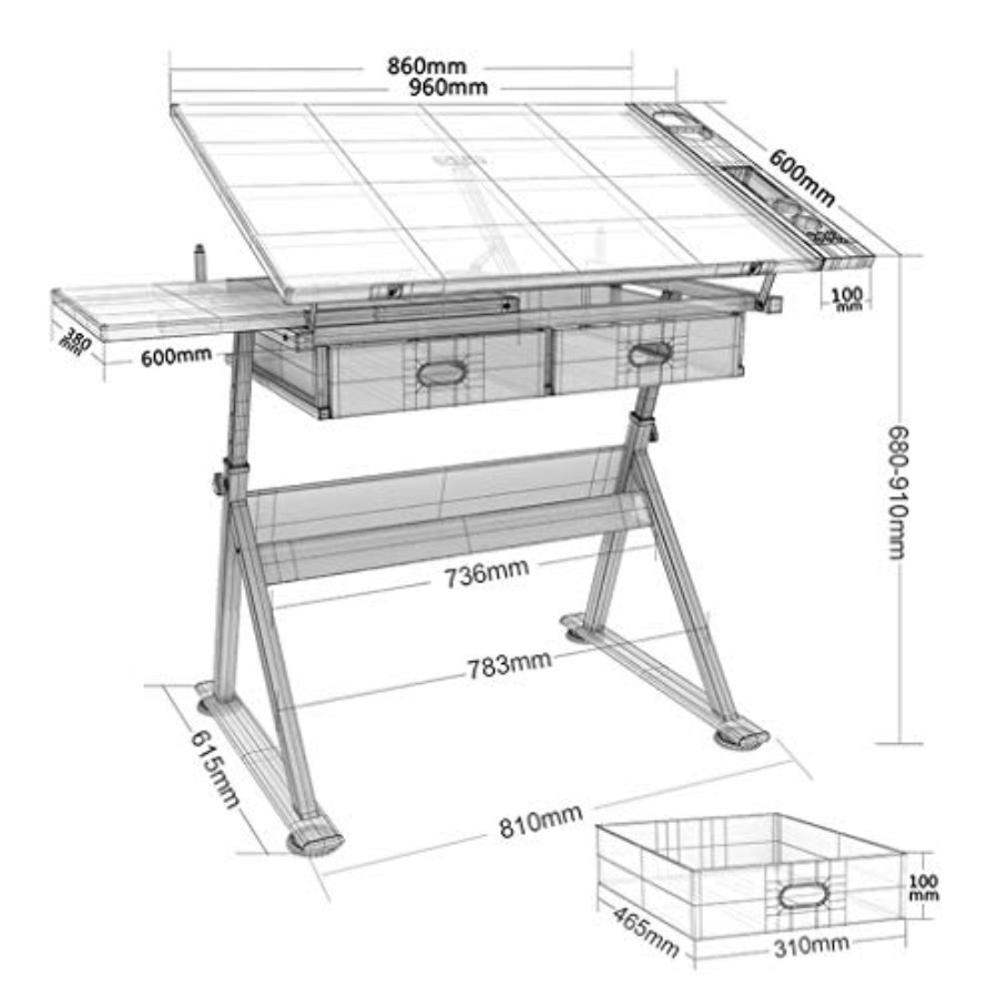 Drafting Table with Storage He – Art & Craft Qatar Bewertung und Preis