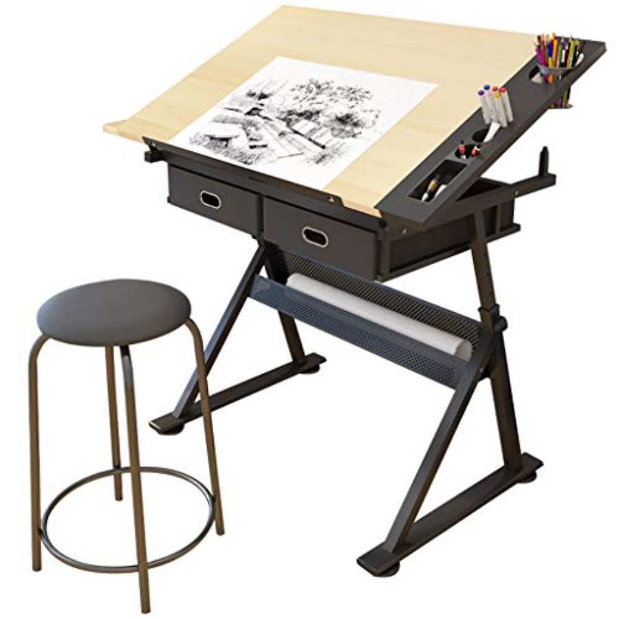 Drafting Table with Storage He – Art & Craft Qatar Bewertung und Preis