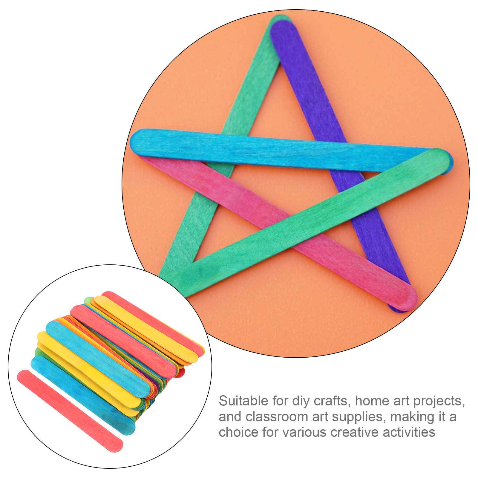 50Pcs Bright Colored Ice Pop S – Art Craft Jumbo Bewertung und Preis