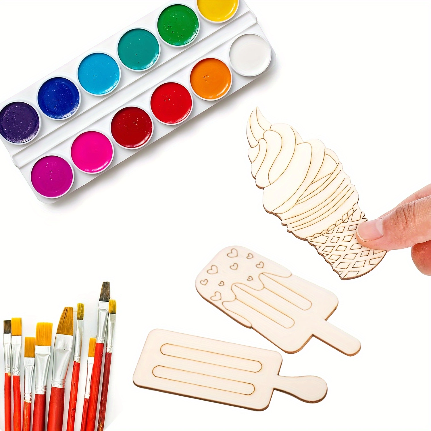 6/30pcs Ice Cream Wood Cutouts – Art Craft Doodle Bewertung und Preis