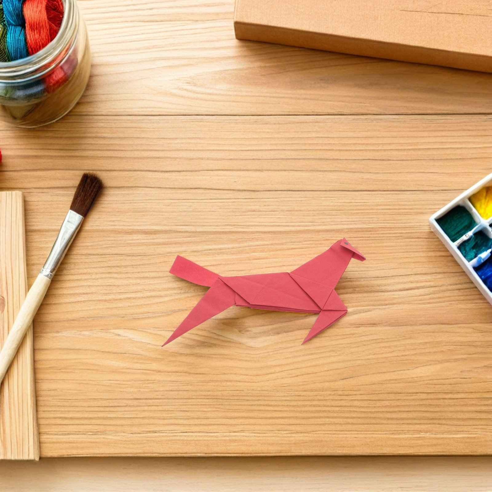 10Pcs Red Origami Horse Paper  – Art Craft Horse Bewertung und Preis