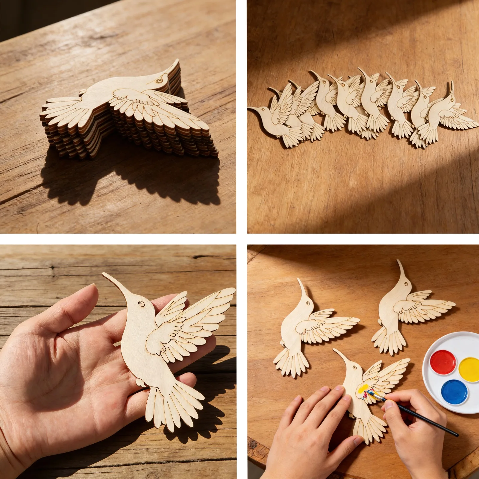 10pcs Unfinished Wood Animal B – Art & Craft Qatar Bewertung und Preis