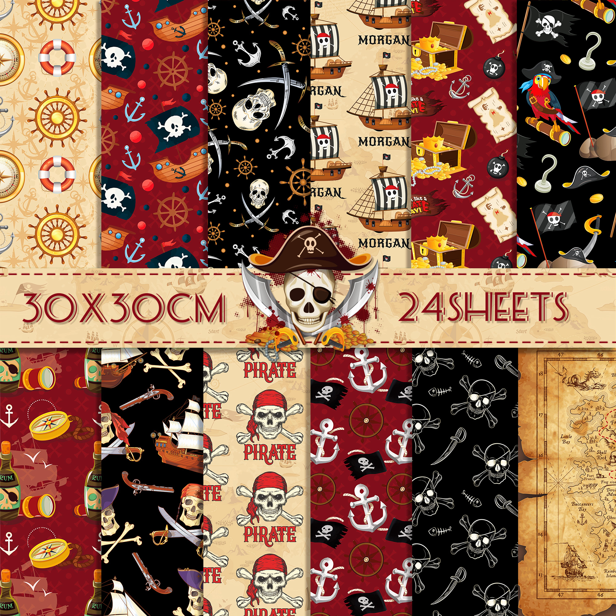 24pcs European Pirate Theme DI – Art Craft With Paper Bewertung und Preis