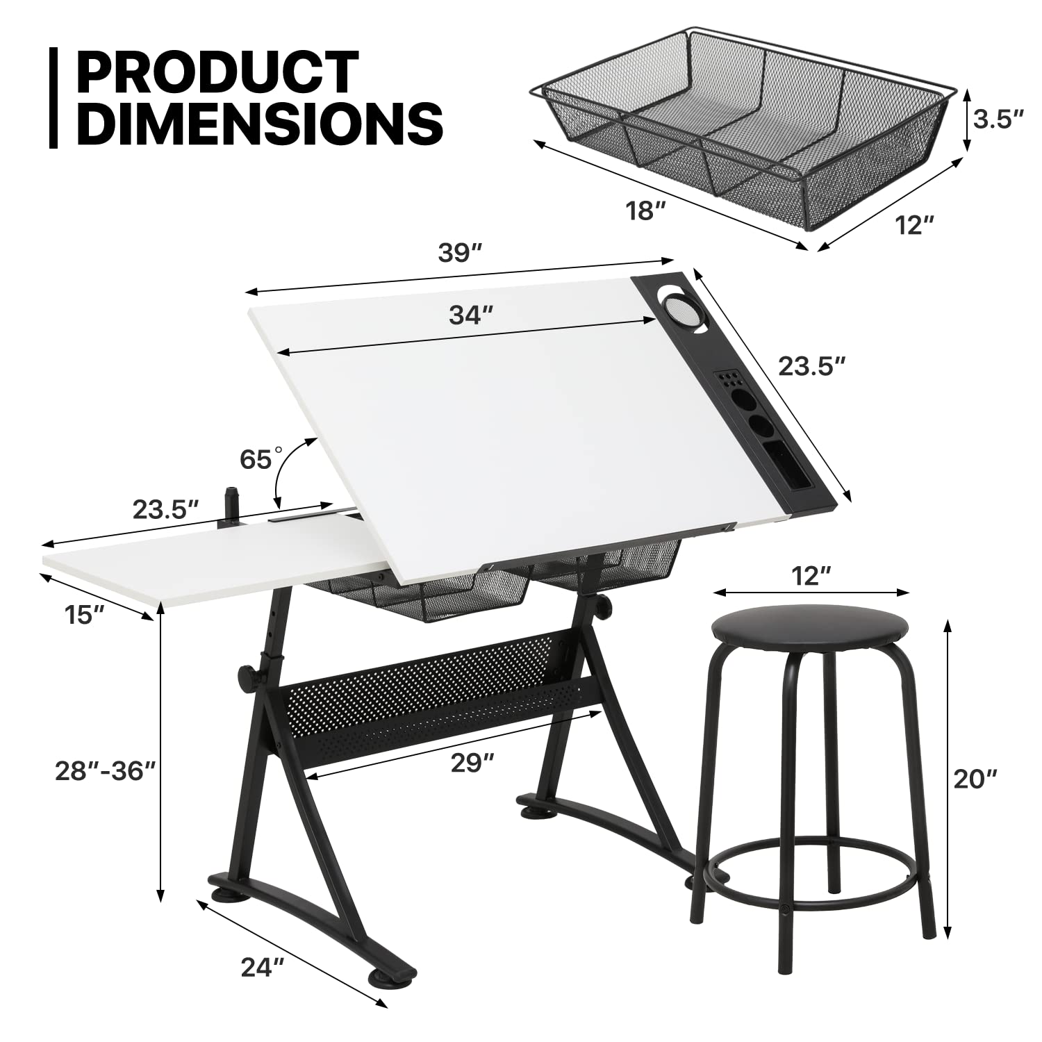 Adjustable Drafting Desk with  – Art & Craft Qatar Bewertung und Preis