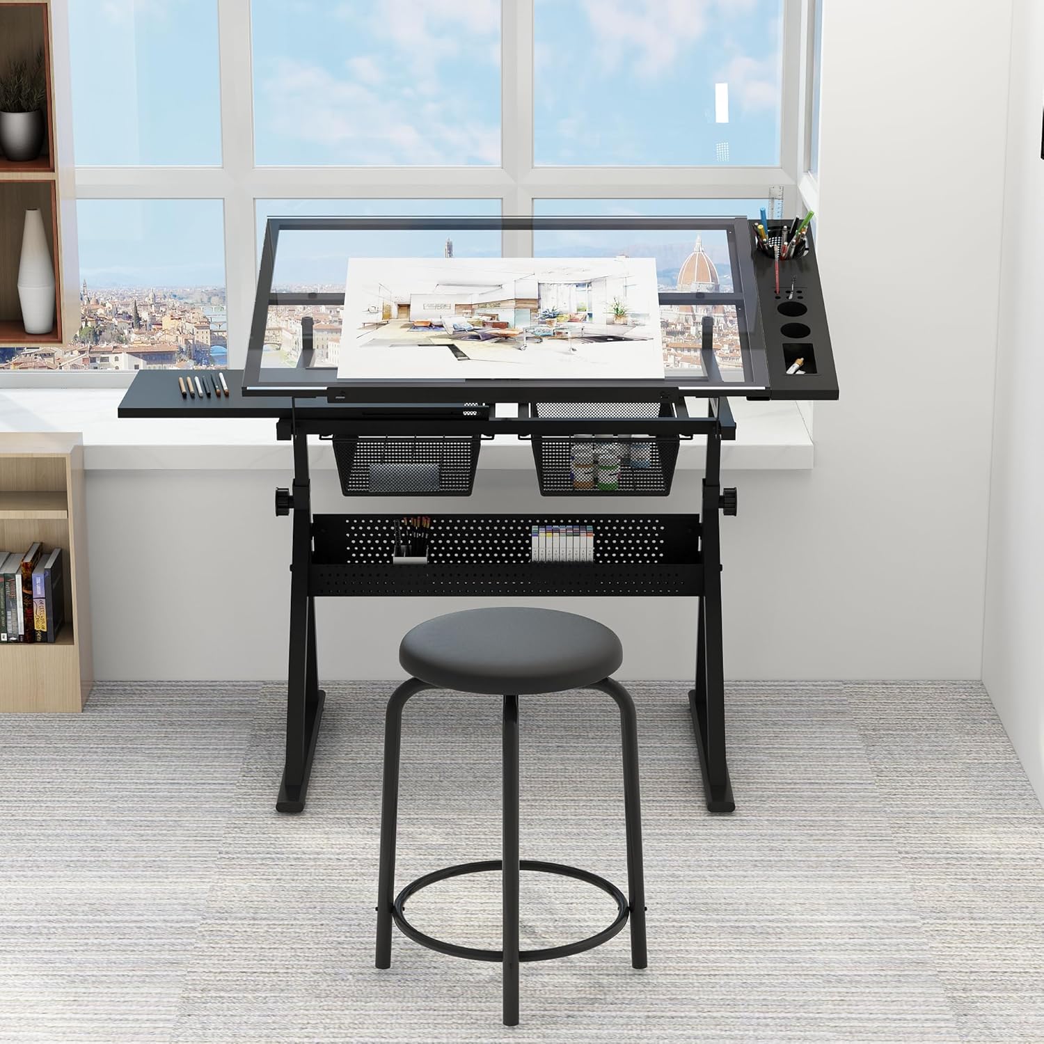 Table w/Stool, Height Adjustab – Art & Craft Qatar Bewertung und Preis