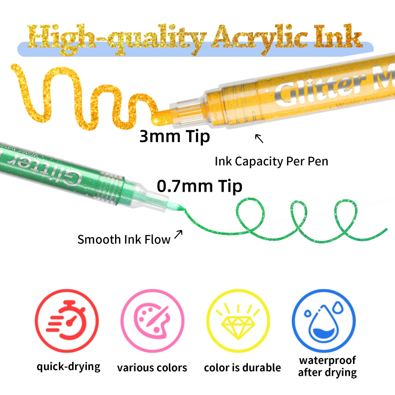 12/24 Color Acrylic Glitter Ma – Art Craft Doodle Bewertung und Preis